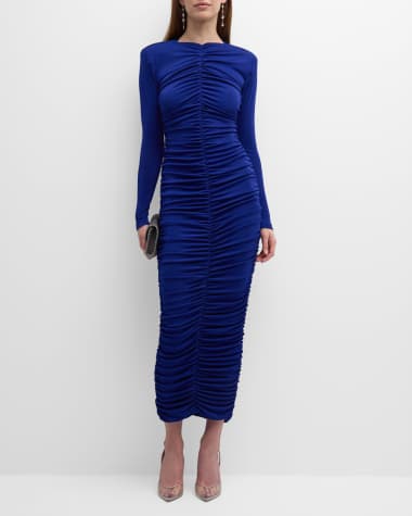 The New Arrivals by Ilkyaz Ozel Ross Long-Sleeve Ruched Bodycon Gown
