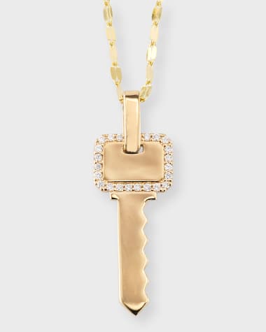 LANA Flawless 14K Gold Lock Pendant Necklace