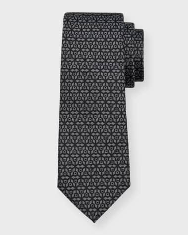 Ferragamo Men's Gancini Jacquard Silk Tie