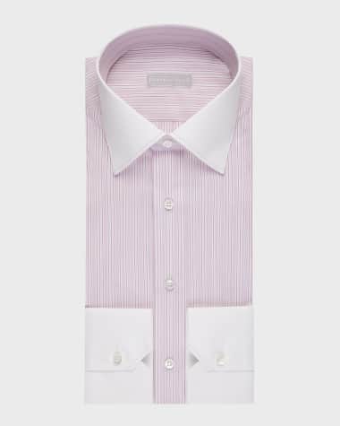 Stefano Ricci Men's Cotton Stripe Dress Shirt