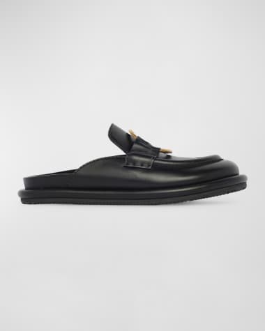 Moncler Bell Leather Ring Loafer Mules