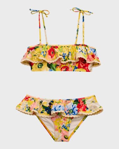 Zimmermann Girl's Alight Frill-Trim Bikini Set, Size 2-10