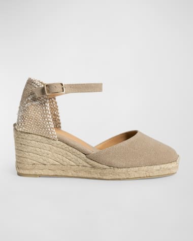 Castaner Carol Canvas Ankle-Strap Wedge Espadrilles