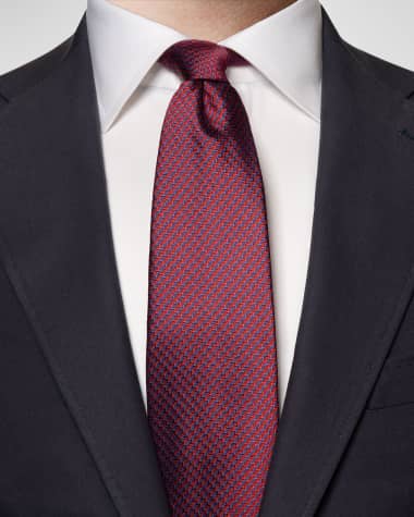 Eton Men's Striped Woven Silk Tie
