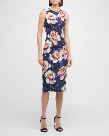 Dolce&Gabbana Cady Floral Print Sheath Dress
