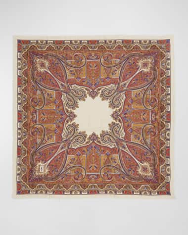 Saint Laurent Vintage Paisley Cashmere-Blend Scarf