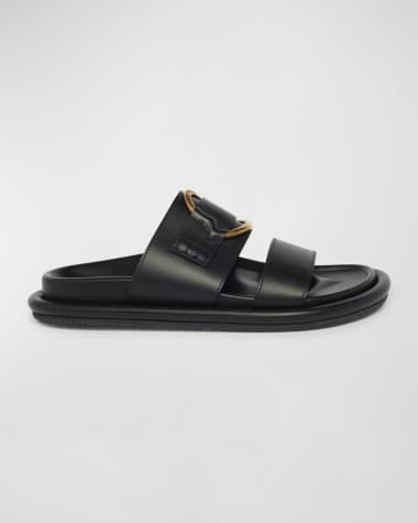 Moncler Bell Calfskin Logo Slide Sandals
