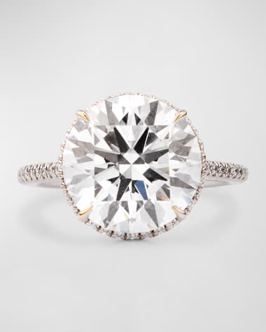 Neiman Marcus Lab Grown Diamonds Lab Grown Diamond 18K White Gold Round and Paved Ring, Size 6