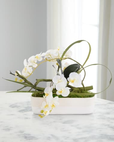John-Richard Collection Real Touch Garden Phalaenopsis 22" Faux Floral Arrangement in Glass Container
