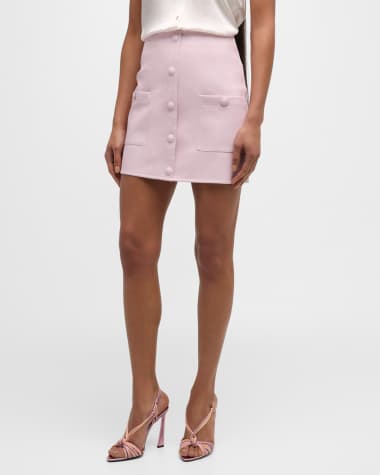 L'Agence Truman Faux Leather Mini Skirt