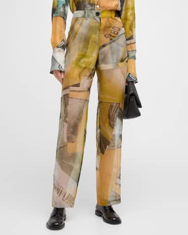 Helmut Lang Printed Sheer Trousers
