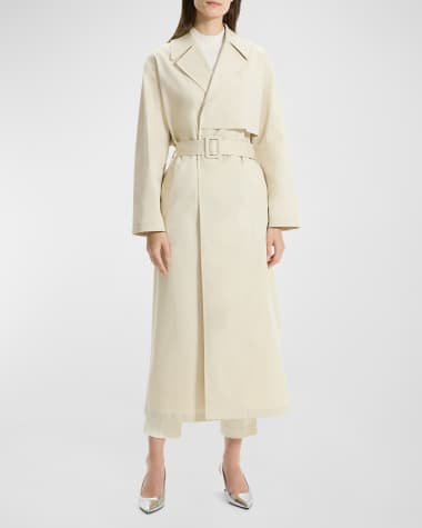 Theory Single-Breasted Wrap Trench Coat