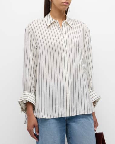TWP New Morning After Striped Silk Shirt