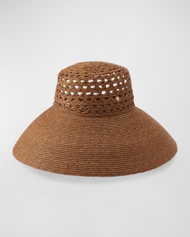 Helen Kaminski Lace Braid Raffia Structured Hat