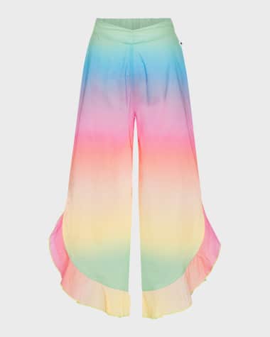 Molo Girl's Aretha Rainbow Flare Pants, Size 8-14