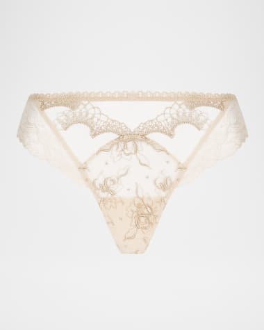 Lise Charmel Princesse Iris Scalloped Lace & Tulle Thong
