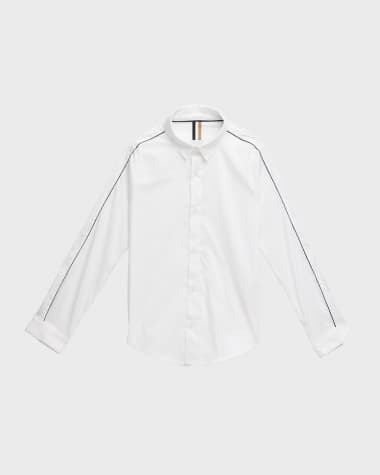 BOSS Boy's Mini Me Poplin Button-Front Dress Shirt, Size 4-16