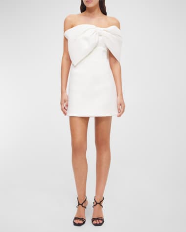 Rachel Gilbert Kace Bow Off-The-Shoulder Mini Dress