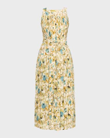 Ulla Johnson Annabeth Pleated Sleeveless Midi Dress