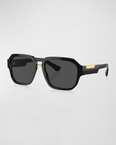 Dolce&Gabbana Men's Dg4464 Acetate Double-Bridge Aviator Sunglasses