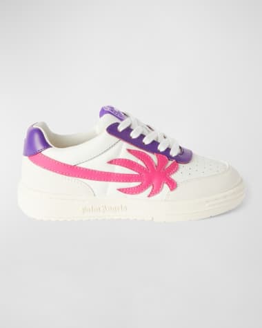 Palm Angels Girl's Palm Beach University Leather Sneakers, Toddler/Kids