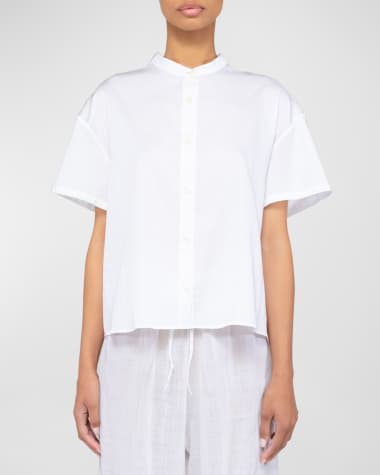 LESET Yoko Short-Sleeve Button-Front Shirt