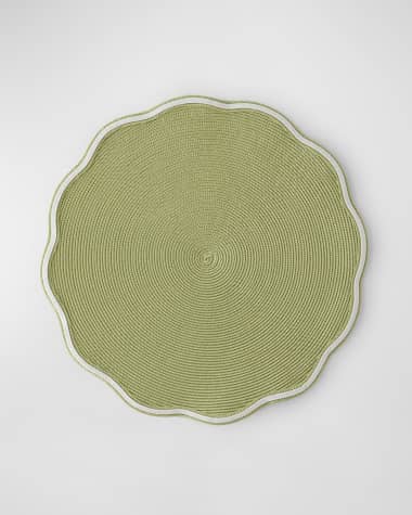 Deborah Rhodes Piped Round Scallop Placemats, Set of 4