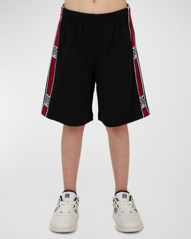 Amiri Kid's Logo Emblem Shorts, Size 4-12