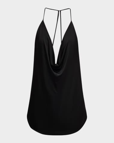 TOM FORD Plunging Cowl Backless Stretch Jersey Tank Top