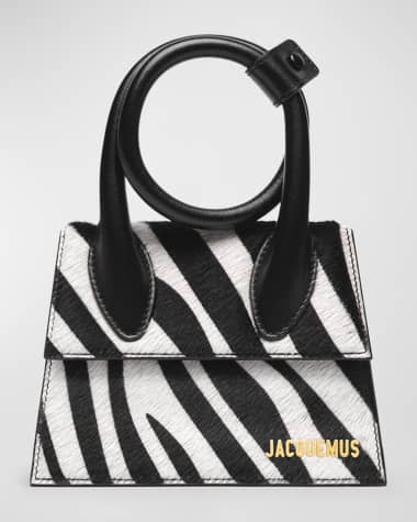 Jacquemus Le Chiquito Noeud Zebra Printed Leather Top-Handle Bag