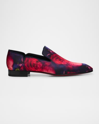 Christian Louboutin Men's Dandy Chick Roses Satin Loafers