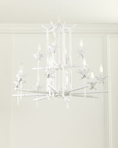 Neiman Marcus Bamboo 12-Light 2-Tier Chandelier