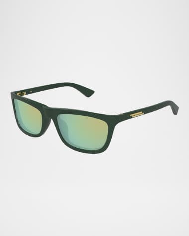 Bottega Veneta Men's BV1328SM Acetate Rectangle Sunglasses