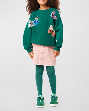 Molo Girl's Marika Embellished Butterfly Sweatshirt, Size 8-12
