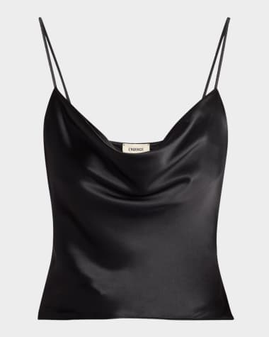 L'Agence Calista Cowl-Neck Silk Camisole