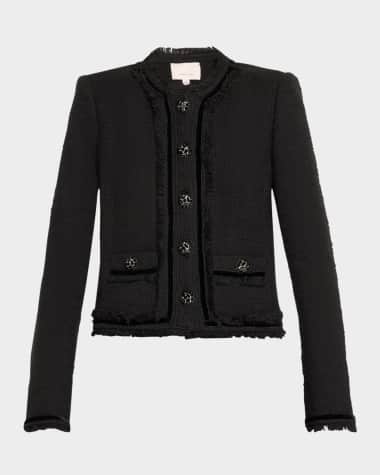 Cinq a Sept Christie Boucle Fringe Jacket