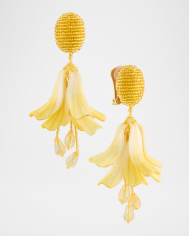Oscar de la Renta Classic Impatiens Clip-On Earrings