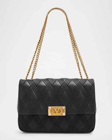 Valentino Garavani Rockstud VLOGO Quilted Leather Chain Shoulder Bag