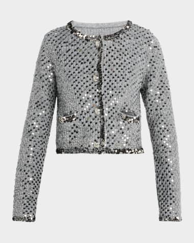 Cinq a Sept Benoit Cropped Sequin Knit Jacket