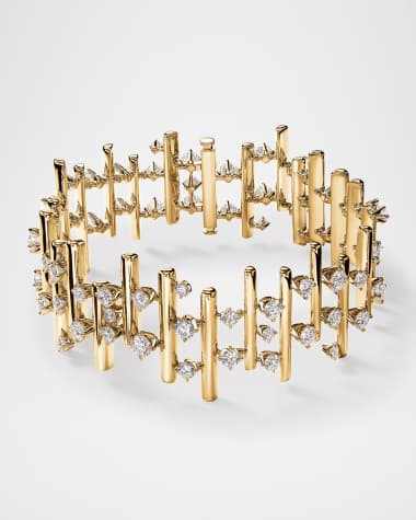 Hearts on Fire Barre Small 18K Yellow Gold Multi-Row Diamond Bracelet