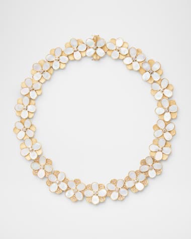 Marco Bicego 18K Yellow Gold Choker Necklace with Mother-of-Pearl and Diamonds