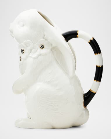 MacKenzie-Childs White Rabbit Ceramic Pitcher