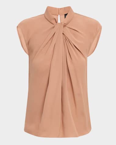 Giorgio Armani Ruched Silk Georgette Blouse