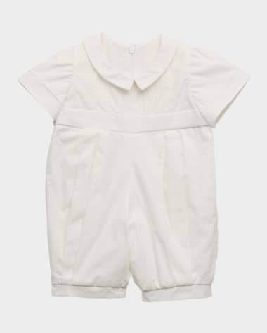 White Label by Zoe Boy's James Pleated Christening Romper, Size 0-9M