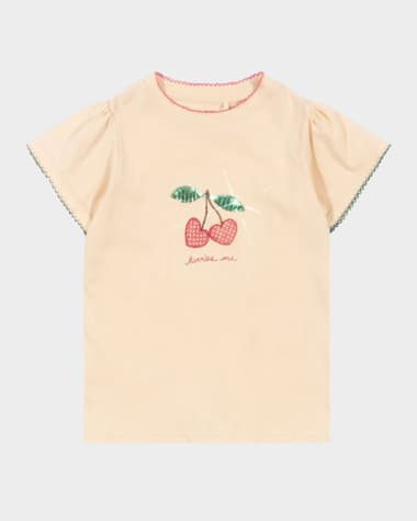 Konges Slojd Girl's Famo Cherry-Print T-Shirt, Size 9M-10