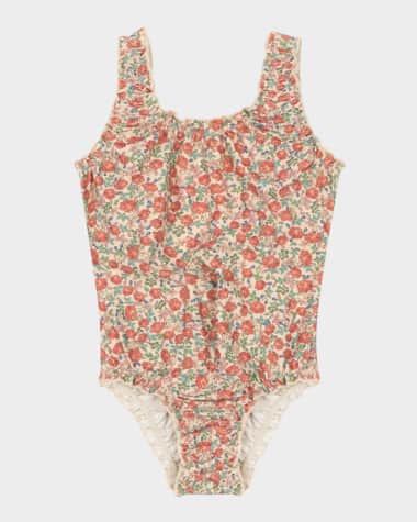 Konges Slojd Girl's Collette Floral-Print Swimsuit, Size 12M-10
