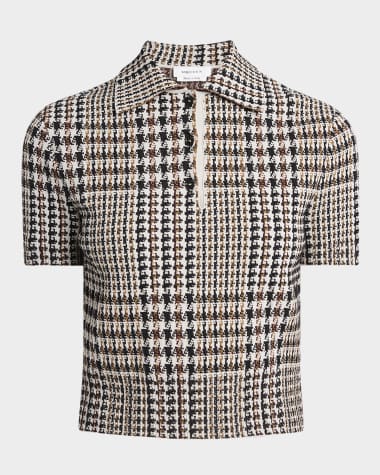 McQueen Check Short-Sleeve Polo Top