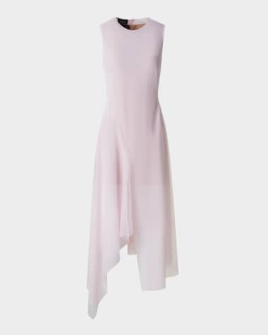 Akris Double Layer Techno Tulle Midi Dress
