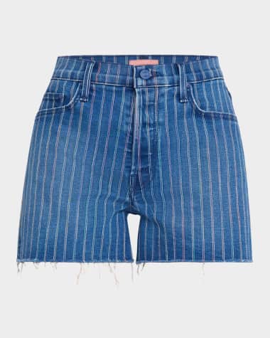 MOTHER The Skipper Short N Long Fray Denim Shorts