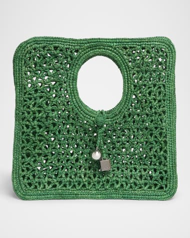 Jacquemus Le Petit Raffia Top-Handle Bag